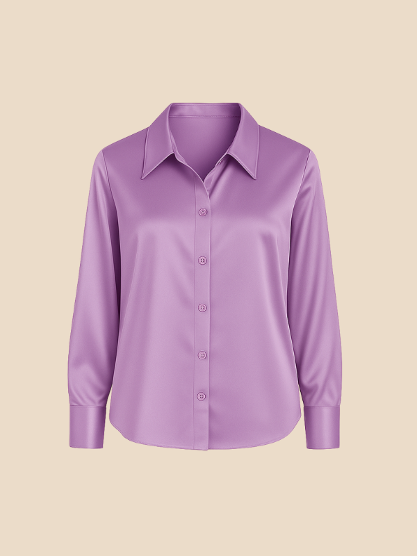 Stylowa satynowa koszula w modnym kolorze, idealna na co dzień i smart casual