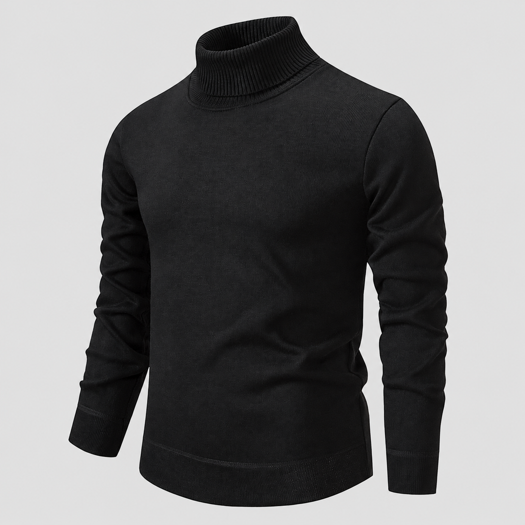 Wygodna odzież męska – elegancki sweter z rolką w pełnej okazałości