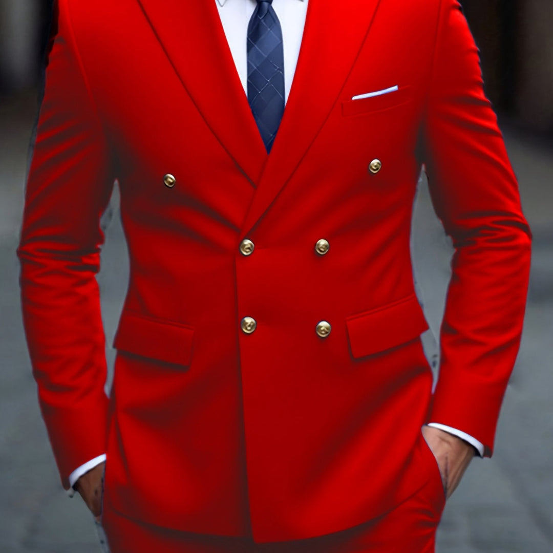 Elegancki garnitur męski slim fit, nowoczesny krój