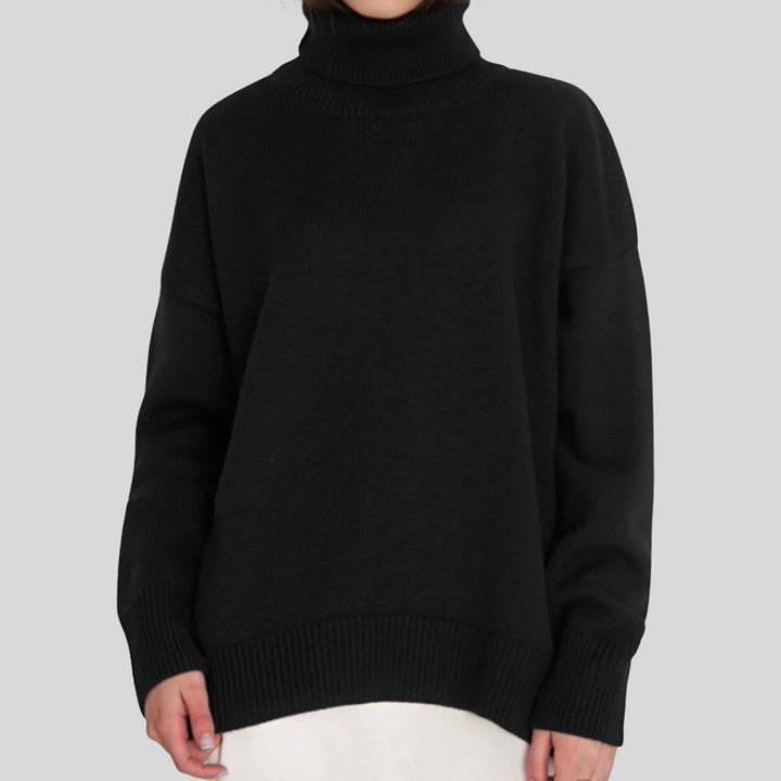 Damski sweter z golfem i wysokim kołnierzem w eleganckim stylu
