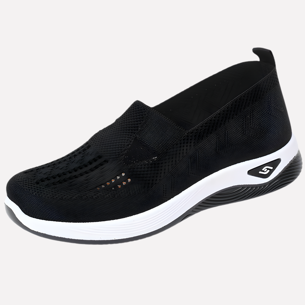 Kolorowe buty sportowe damskie na tle w opisie, widok ogólny