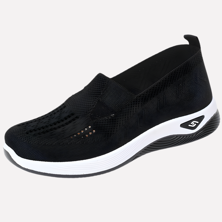 Kolorowe buty sportowe damskie na tle w opisie, widok ogólny
