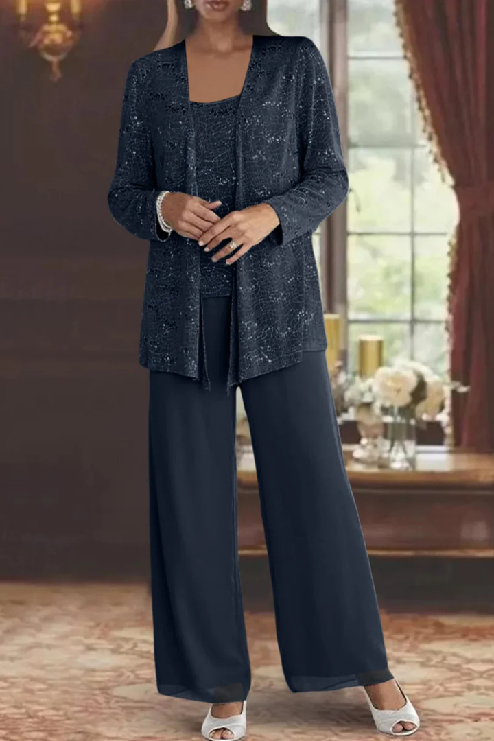 Zestaw na specjalne okazje, trzyczęściowy komplet damski w eleganckim stylu