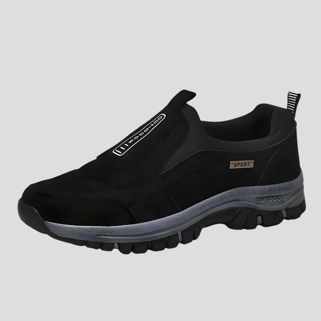 Czarne unisex buty do chodzenia z wygodną podeszwą