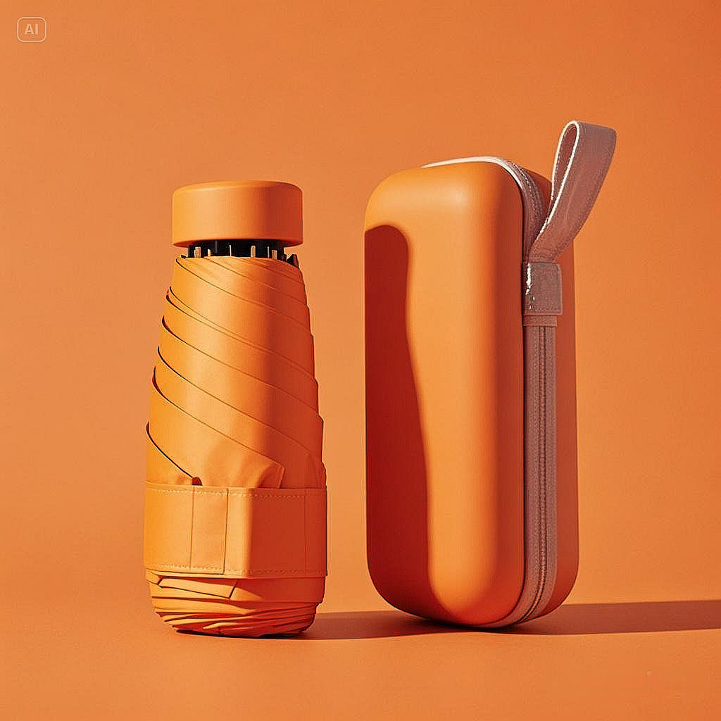 Wodoodporny parasol automatyczny w nowoczesnym etui podróżnym