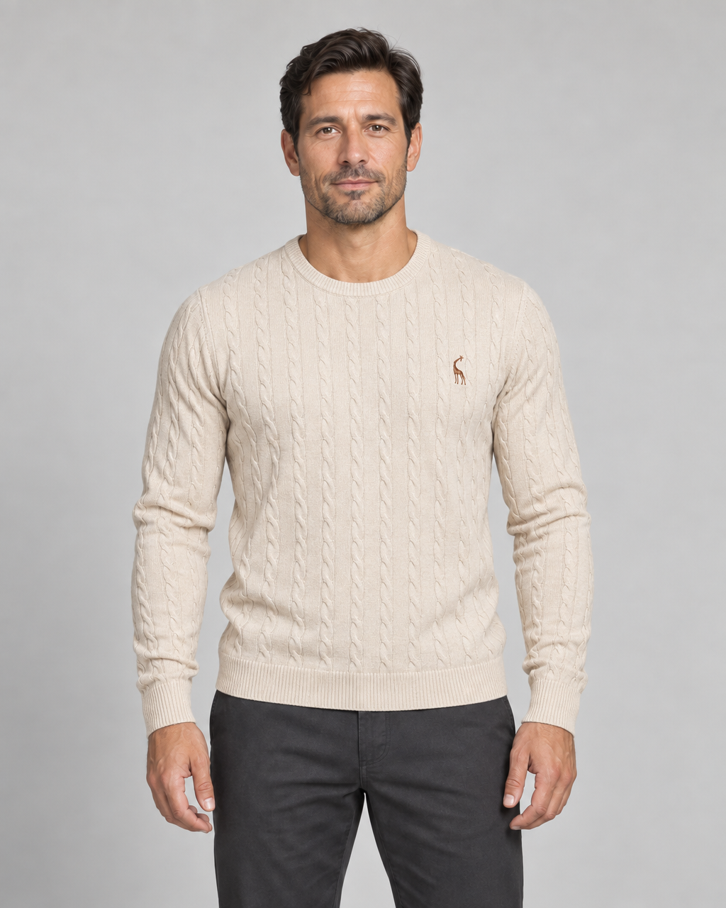 Casualowy sweter męski z długim rękawem i wzorem