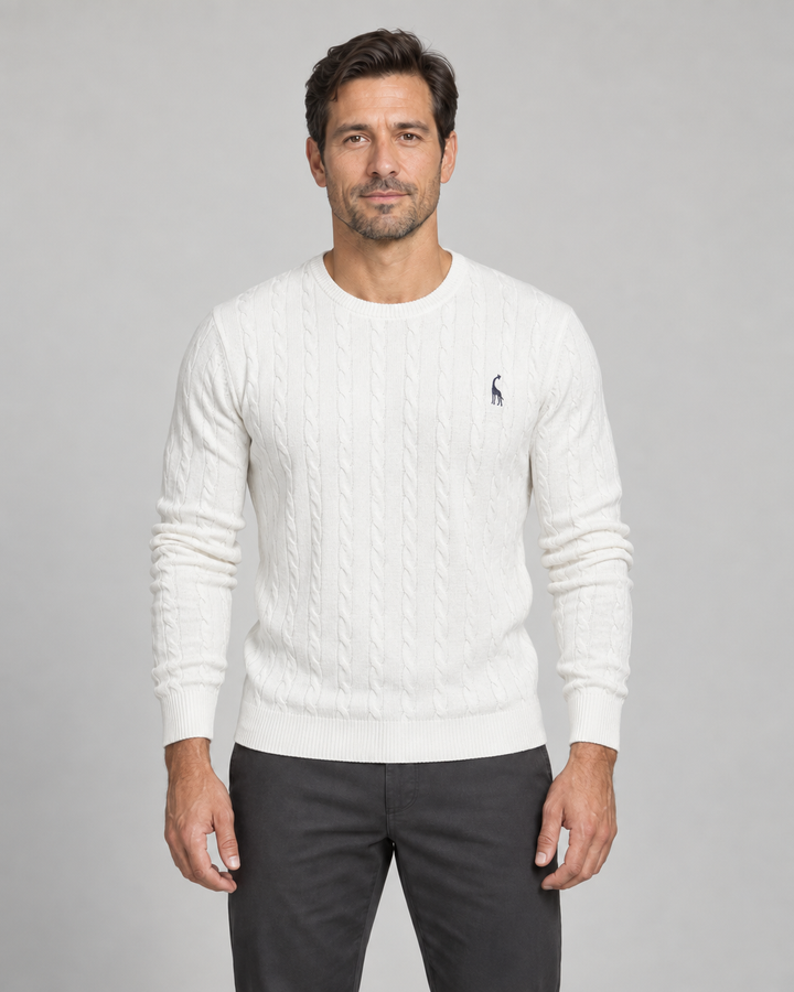 Moda męska - casualowy sweter z warkoczami