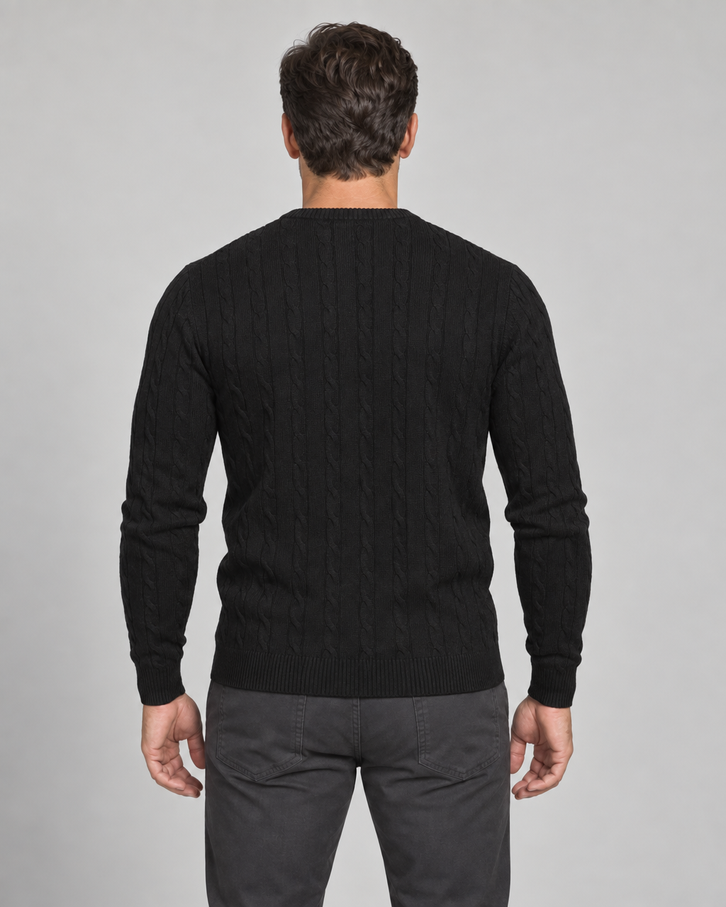 Męski sweter o klasycznym kroju z modną teksturą