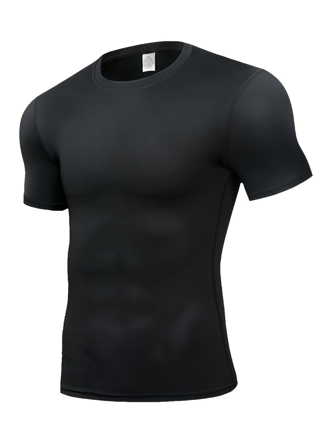 Męska czarna koszulka kompresyjna sportowa slim fit