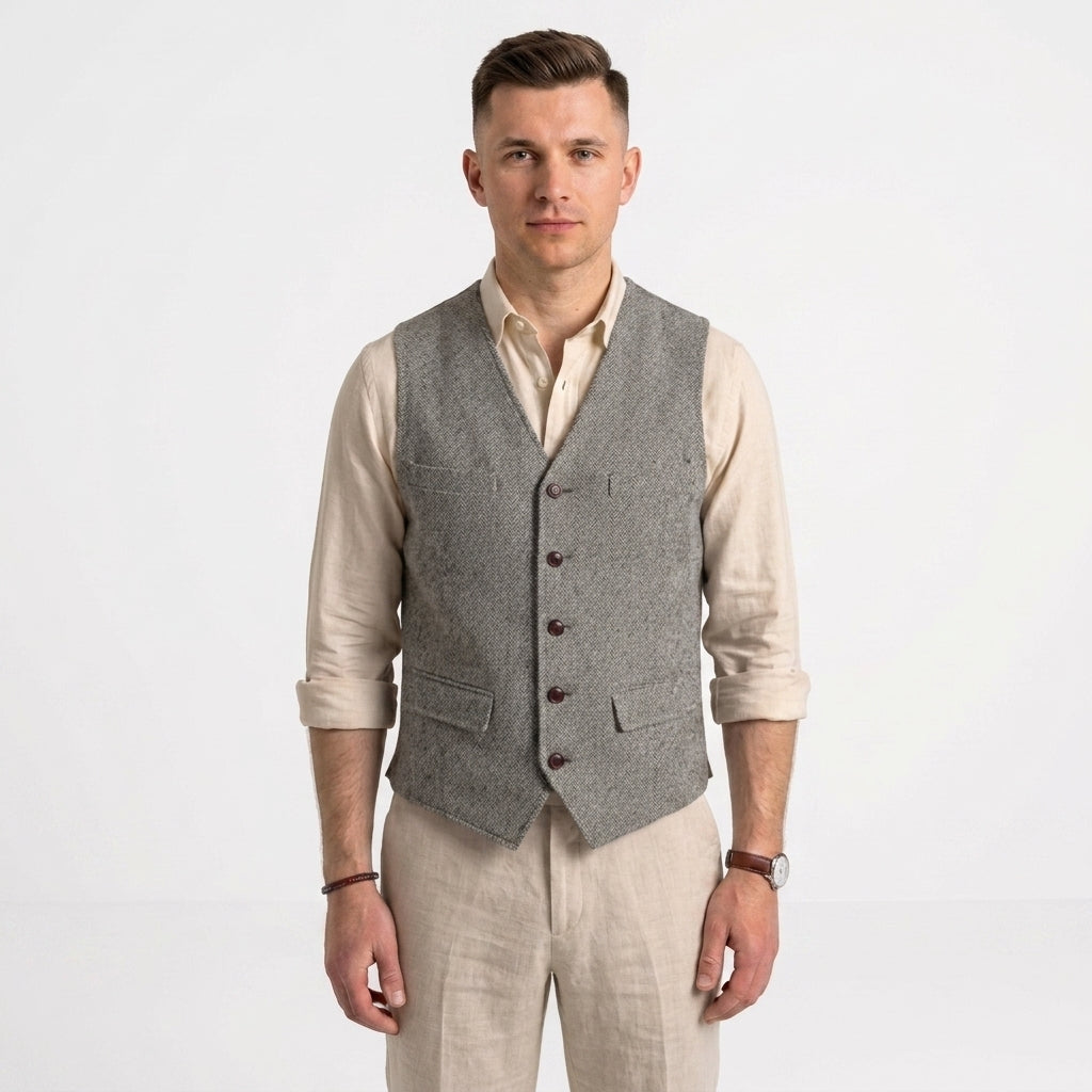 Wygodny sweter męski bez rękawów, idealny na każdą porę roku, styl casual