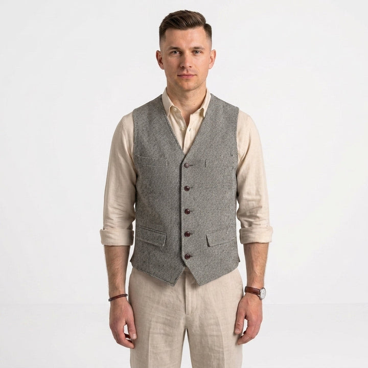 Wygodny sweter męski bez rękawów, idealny na każdą porę roku, styl casual