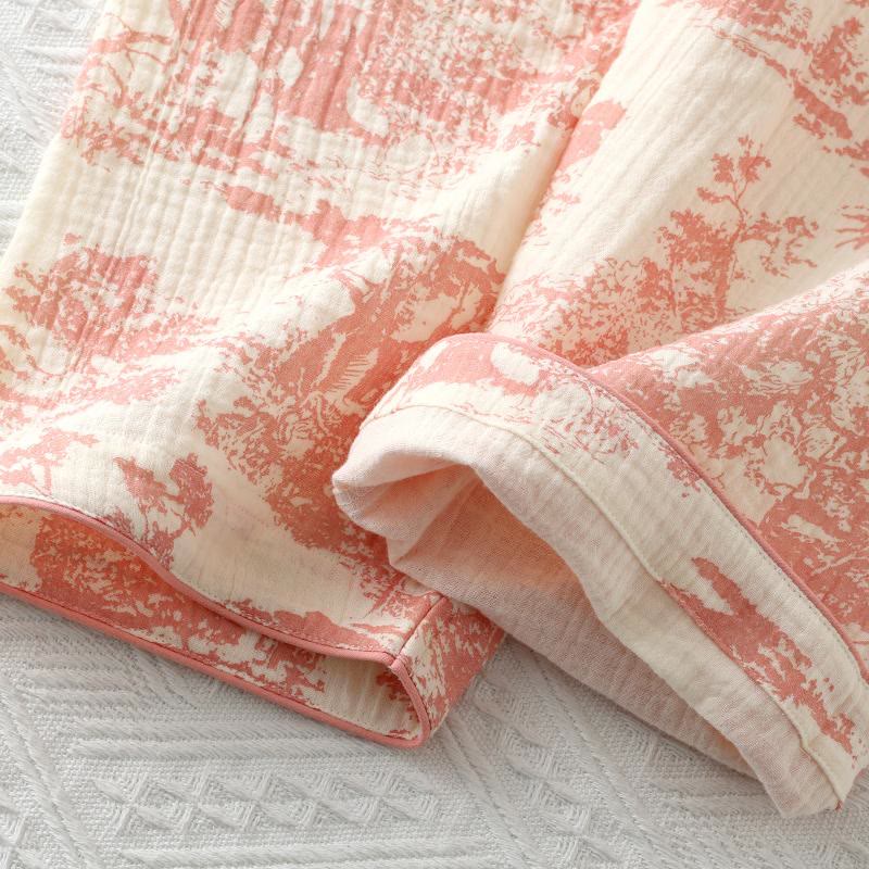 Stylowa odzież domowa, damski zestaw z muślinu w fasonie kimono