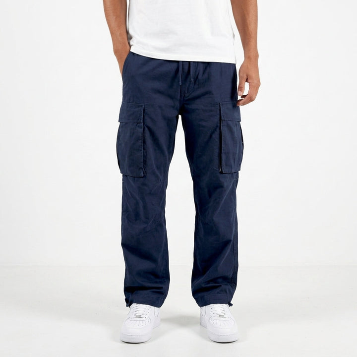 Męskie luźne spodnie cargo streetwear z pojemnymi kieszeniami bocznymi