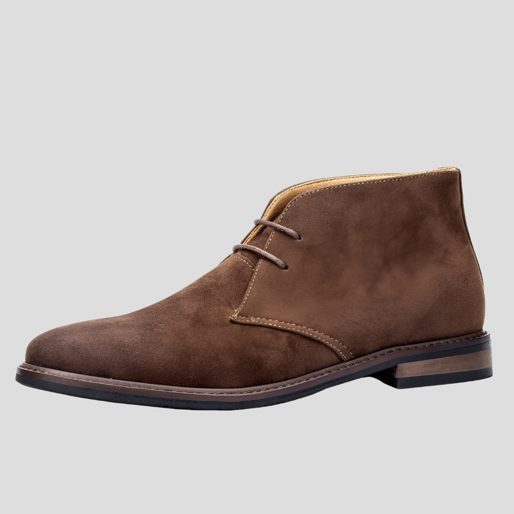 Brązowe buty za kostkę męskie, sznurowane botki w stylu vintage, obuwie codzienne