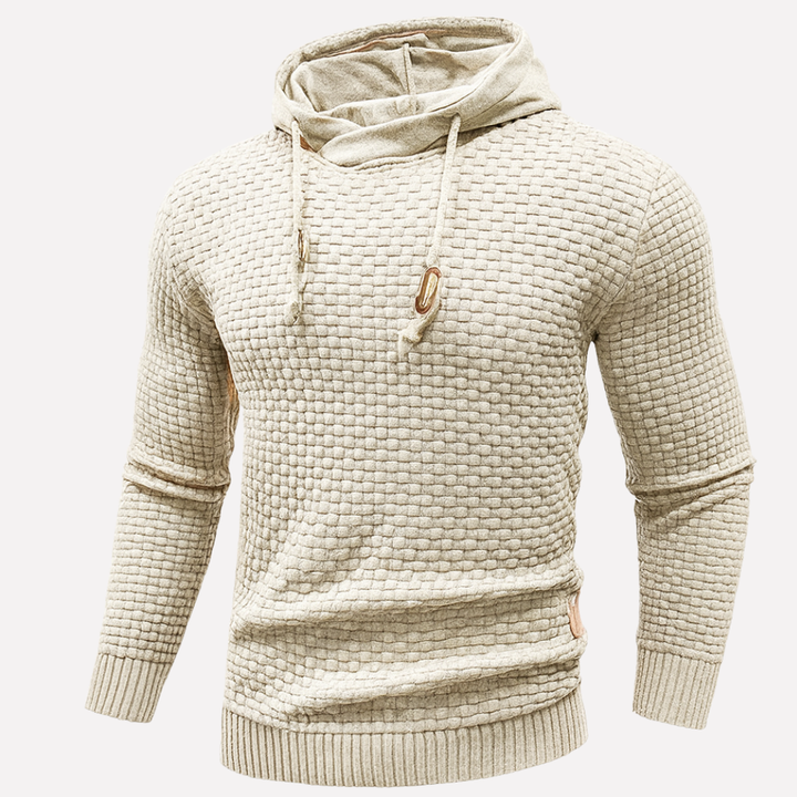 Męska bluza z kapturem i fakturowanym wzorem w casualowym stylu