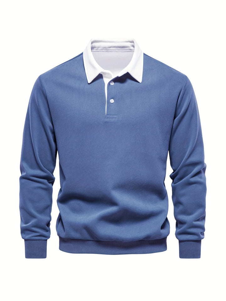 Elegancka bluza polo męska zapinana na guziki, modny fason