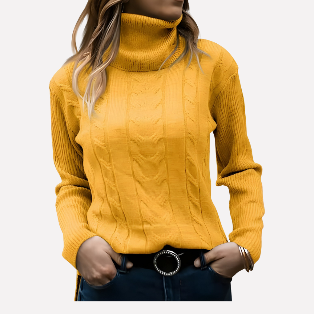 Casualowy damski golf w nowoczesnym, luźnym wydaniu.