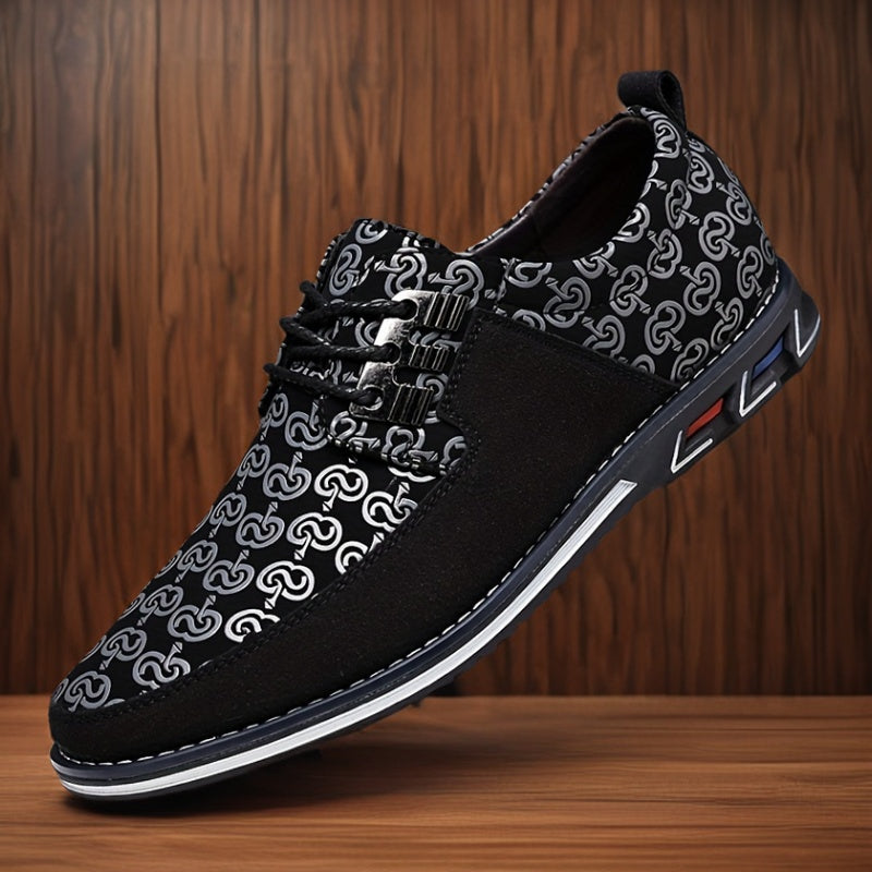 Męskie codzienne buty Emerson w kolorze czarnym z ozdobnym wzorem