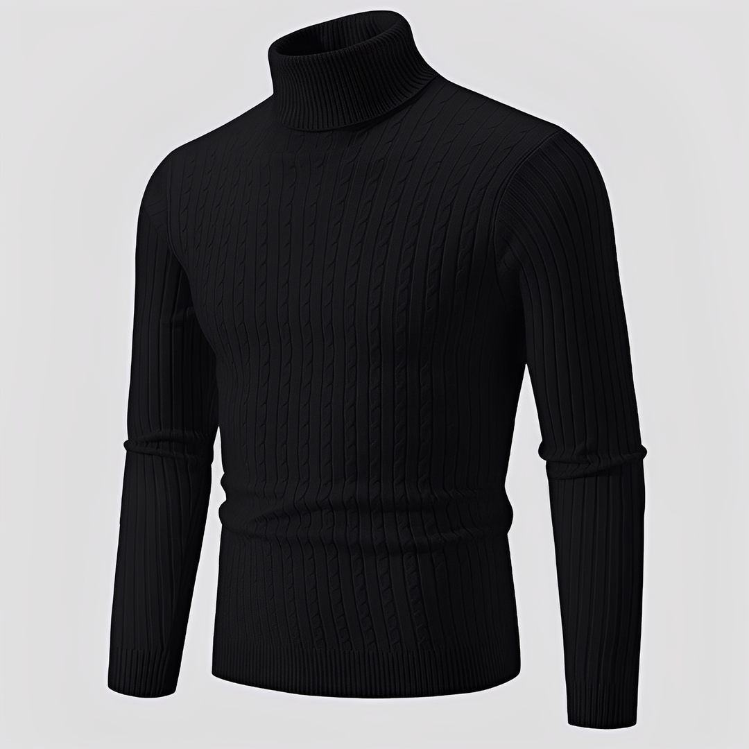 Elegancki męski golf Devin w zestawieniu z casualowymi spodniami, moda męska