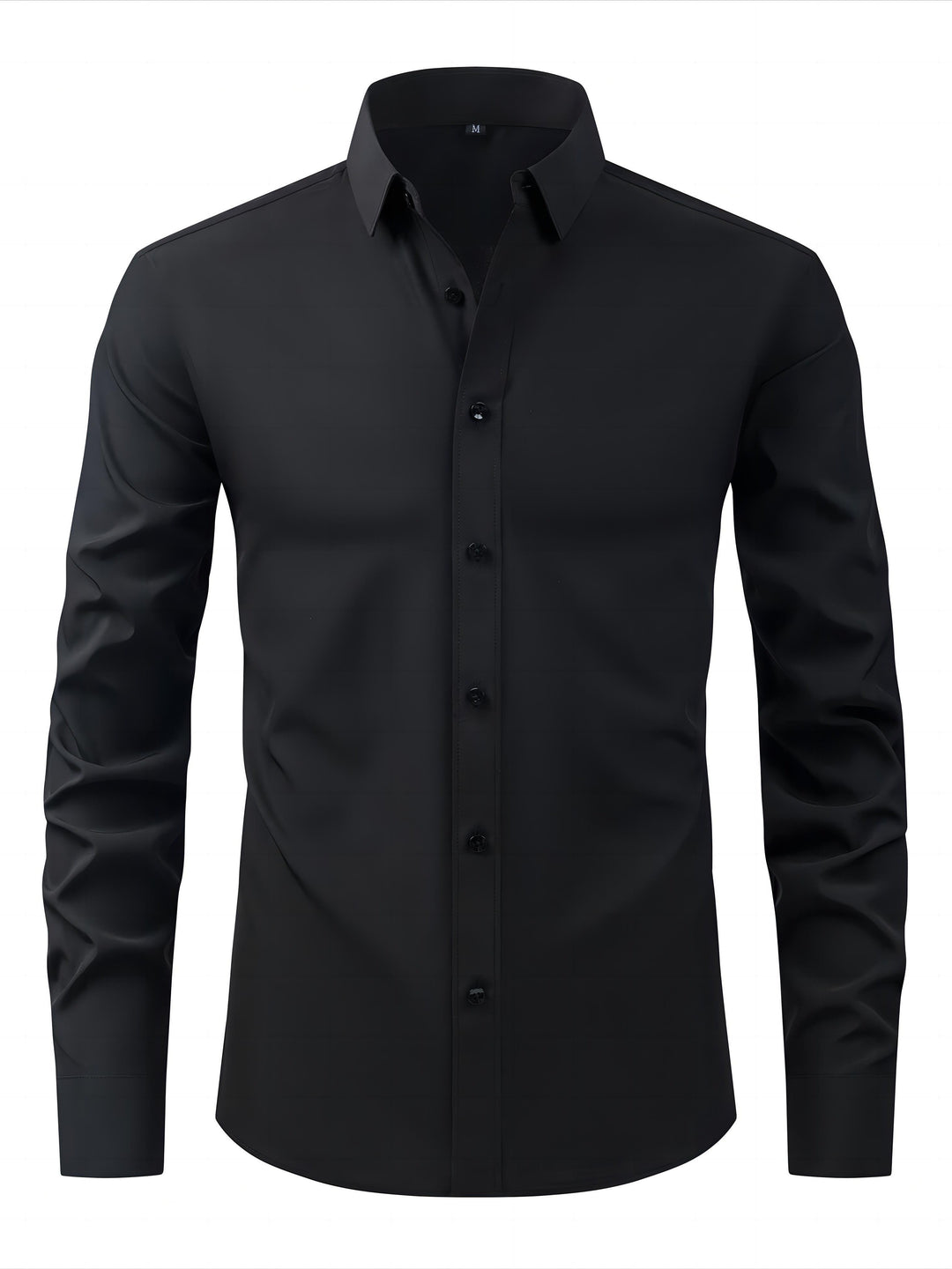 Męska czarna elegancka koszula Slim Fit z długim rękawem