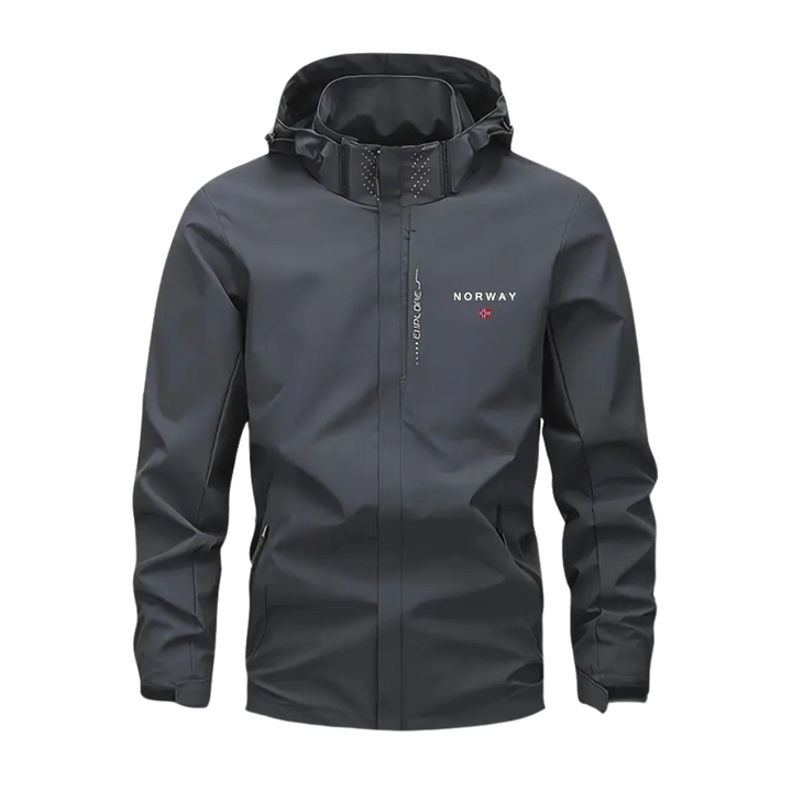 Wodoodporna kurtka męska softshell z odpinanym kapturem od tyłu