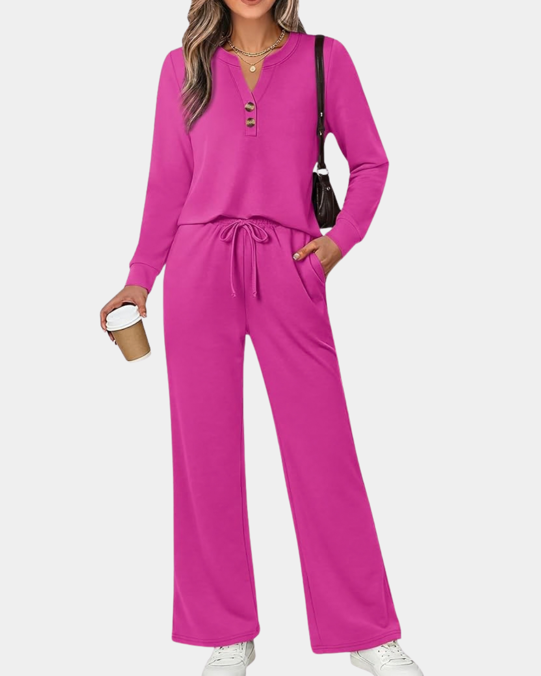 Stylowy komplet damski casual, uniwersalny zestaw