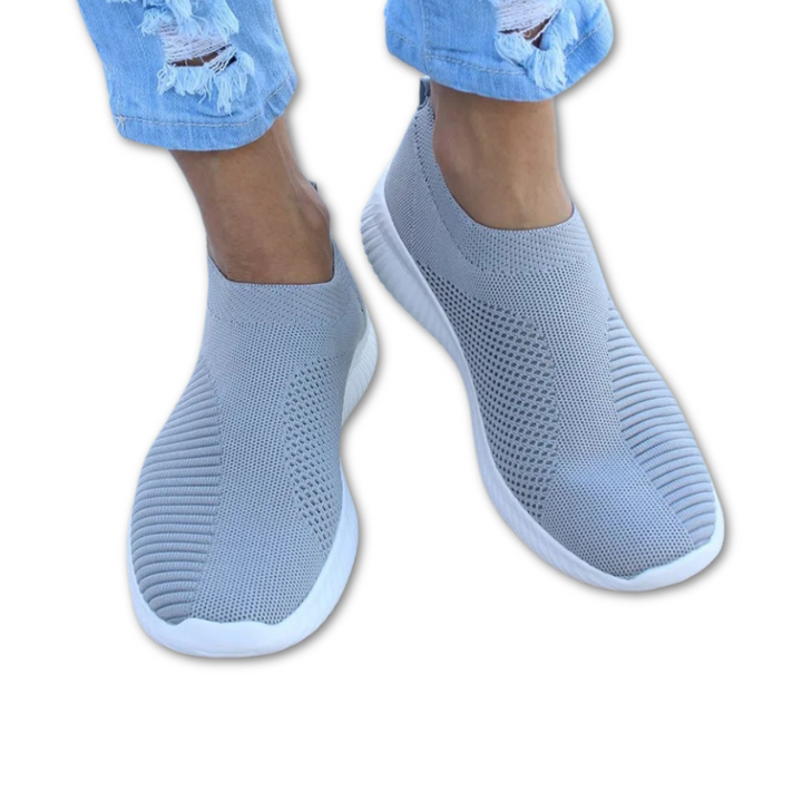 Damskie wsuwane buty codzienne z elastyczną cholewką w kolorze czarnym
