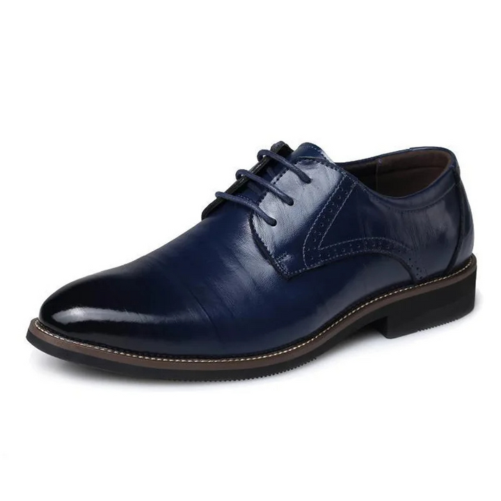 Męskie eleganckie buty oxford w kolorze niebieskim
