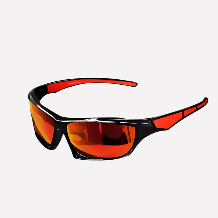 Okulary sportowe UV400 z lustrzanymi soczewkami w odcieniach czerwieni