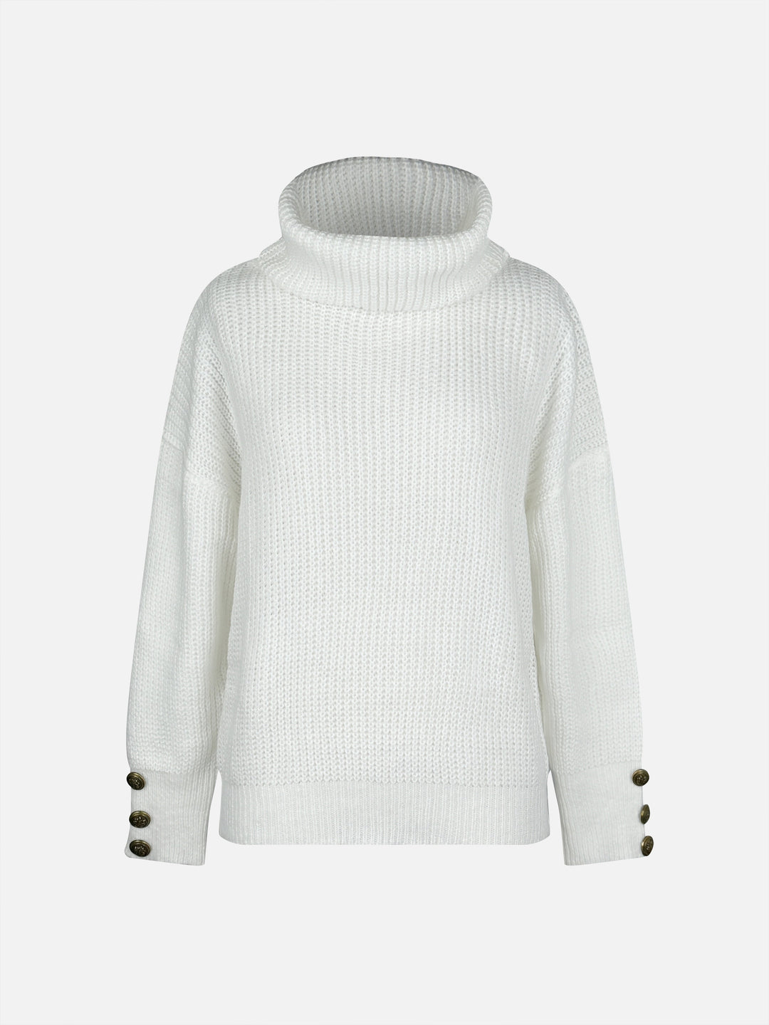 Elegancki sweter damski z golfem Faye, widok z boku