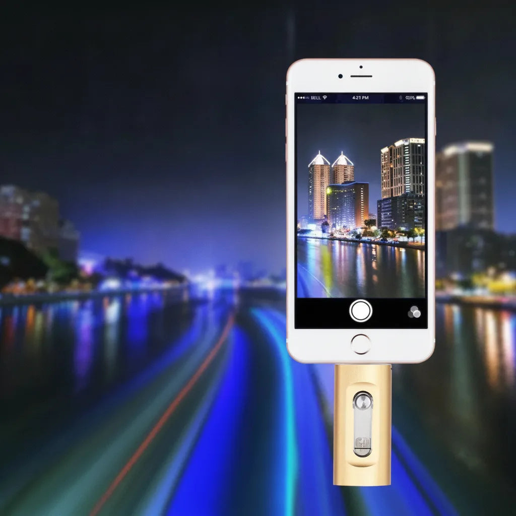Uniwersalny pendrive USB 3-w-1 czarny z wysuwanymi złączami do telefonu i PC