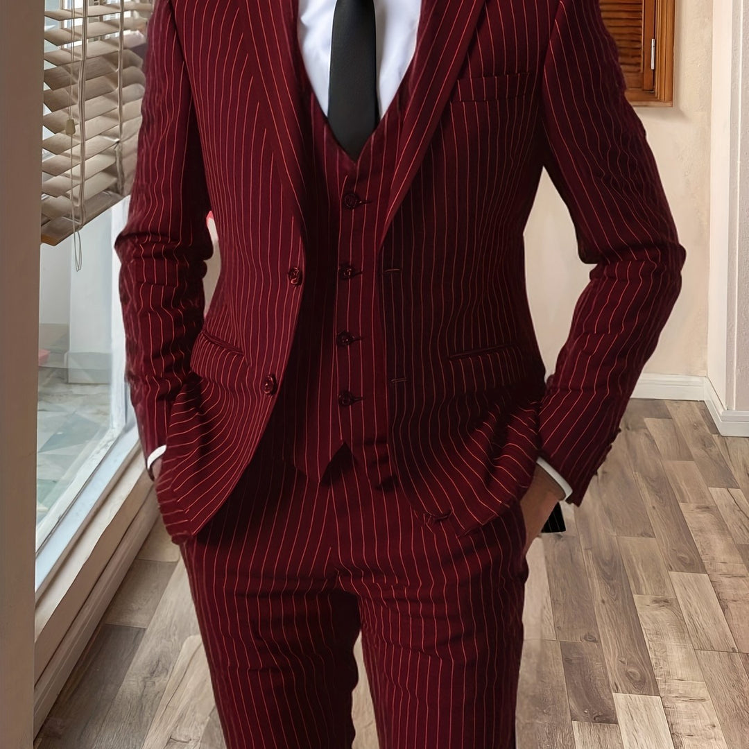 Stylowy garnitur męski slim fit Maxwell - wykończenie spodni