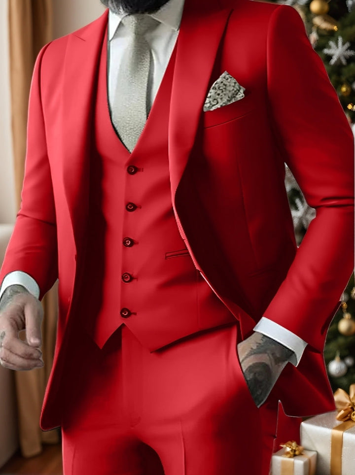 Kompletny męski garnitur trzyczęściowy, elegancka moda męska