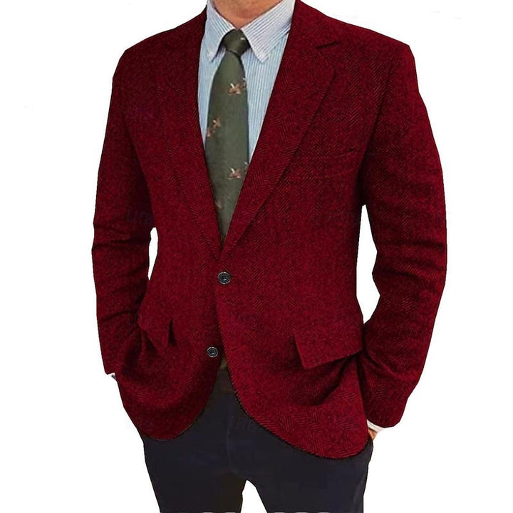 Elegancka marynarka męska smart-casual, zbliżenie na materiał