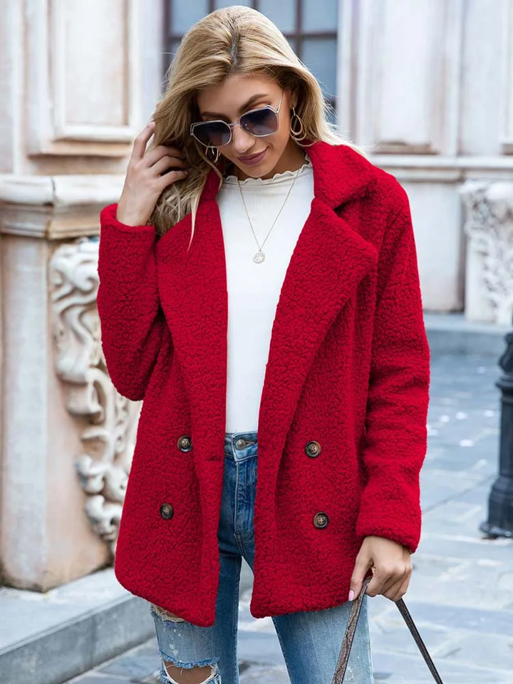 Miękka i ciepła kurtka teddy dla kobiet, styl casual