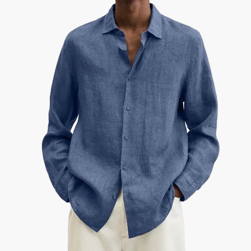 Męska koszula oversize z długim rękawem w stylu casual z przodu