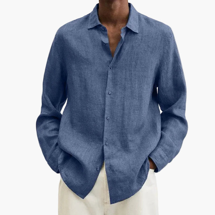 Męska koszula oversize z długim rękawem w stylu casual z przodu