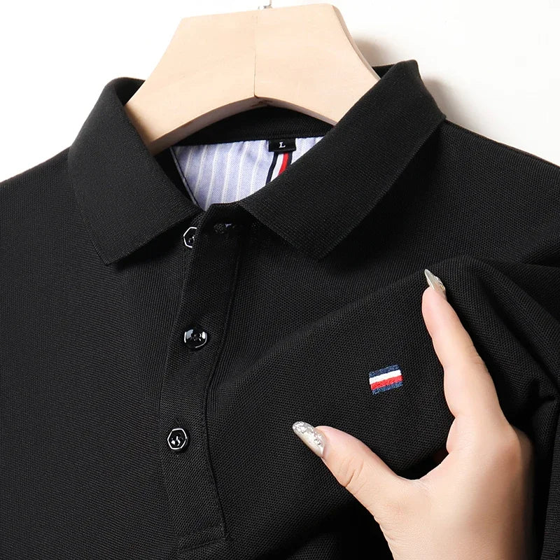 Granatowa koszulka polo męska, klasyczny styl i wygoda