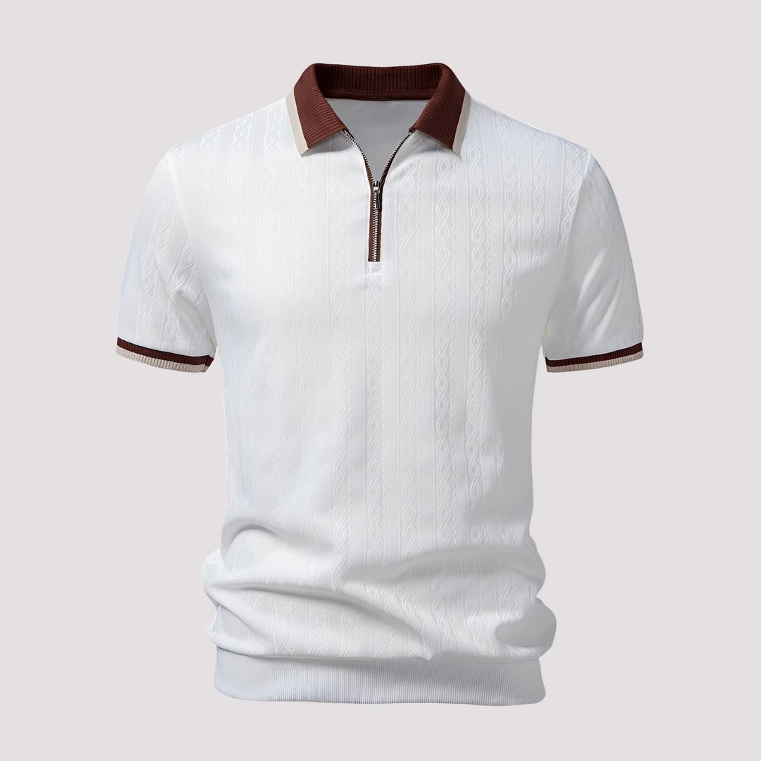 Męska koszulka polo z zamkiem, modny t-shirt casual