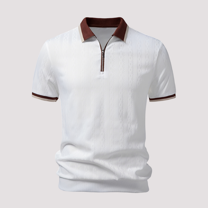 Męska koszulka polo z zamkiem, modny t-shirt casual