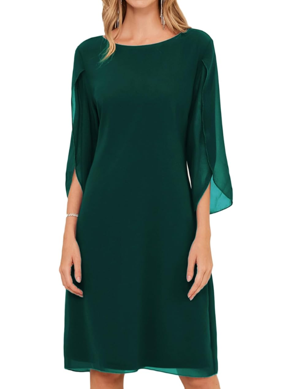 Elegancka sukienka midi damska casual na wiosnę, modna odzież damska