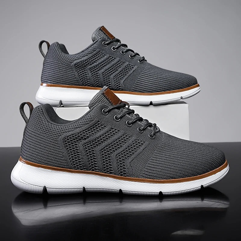 Szare męskie sneakersy Darius w ujęciu z boku