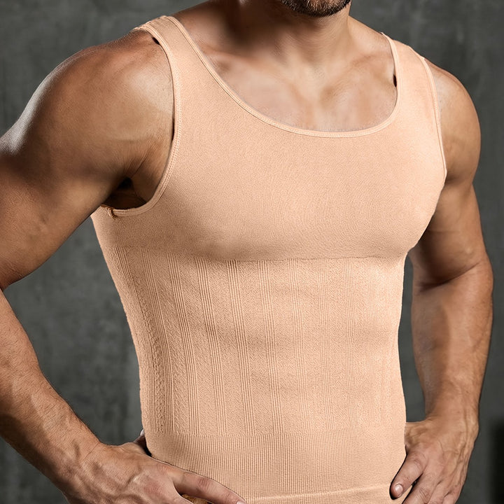 Koszulka kompresyjna męska typu tank top w kolorze białym