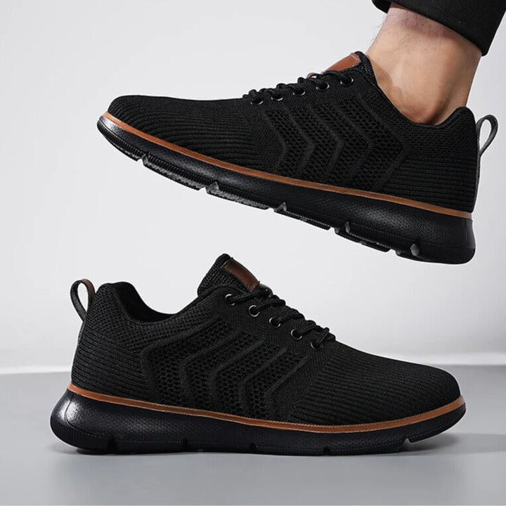 Czarne sportowe buty męskie, uniwersalne sneakersy do miejskich stylizacji