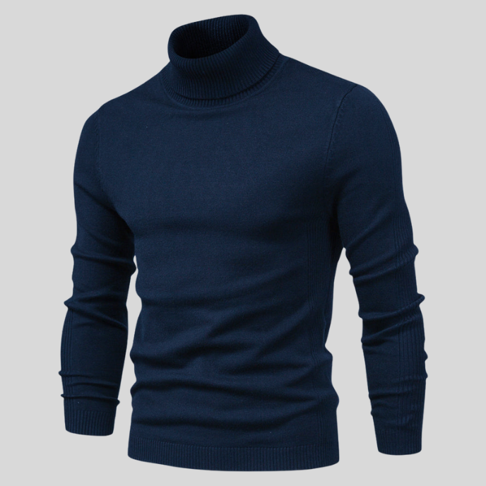 Wygodny sweter męski z golfem w wersji dopasowanej slim