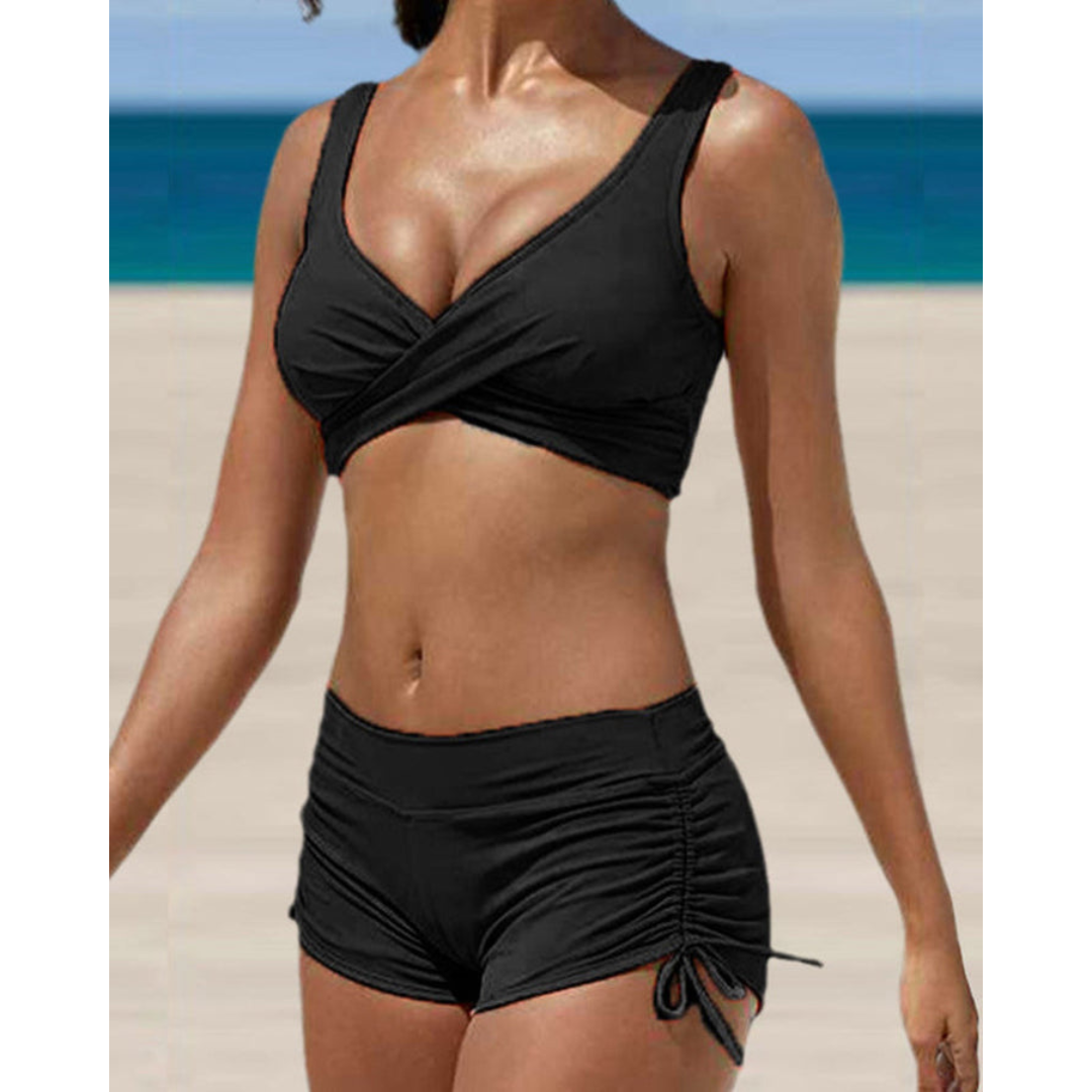 Damskie bikini dwuczęściowe z wygodnymi szortami kąpielowymi na plażę