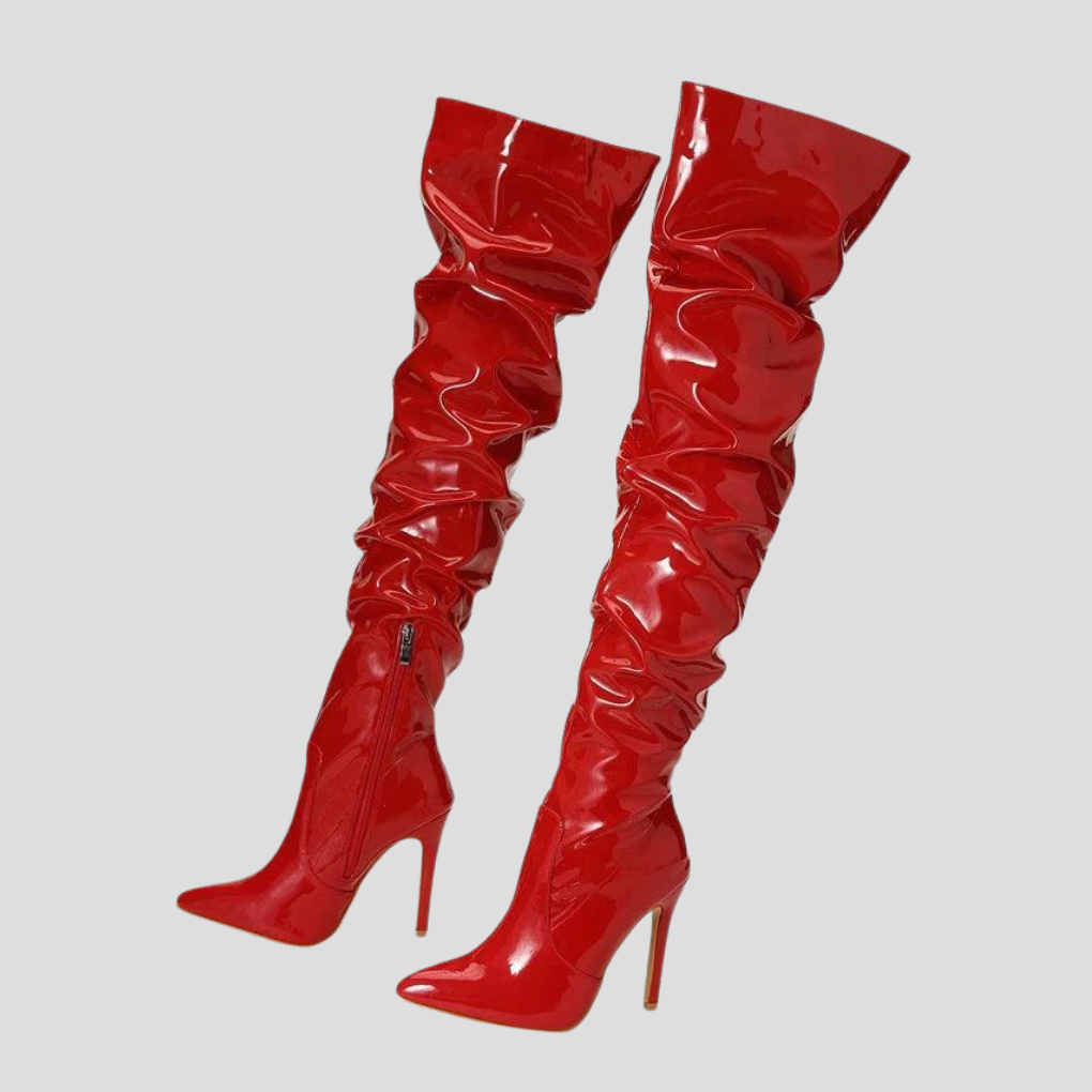 Eleganckie damskie botki na obcasie 8 cm, wysokie buty zimowe