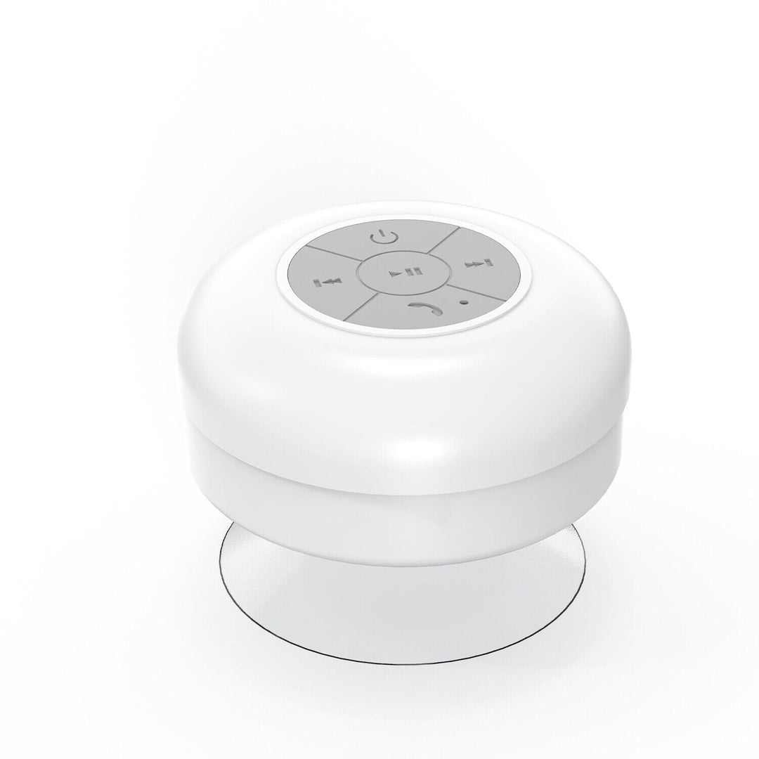 Wodoodporny głośnik Bluetooth w kolorze czarnym z widocznymi przyciskami sterowania