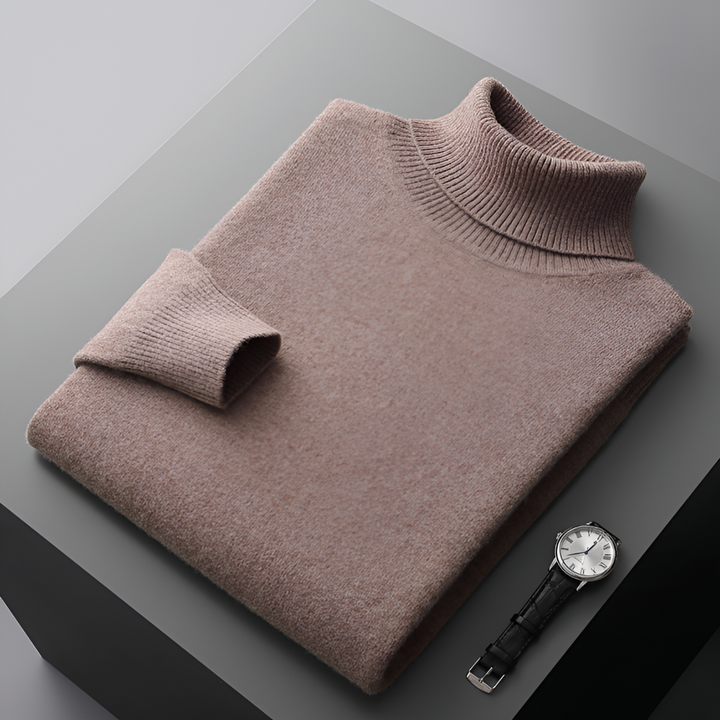 Elegancki sweter męski z ciepłej dzianiny, tył