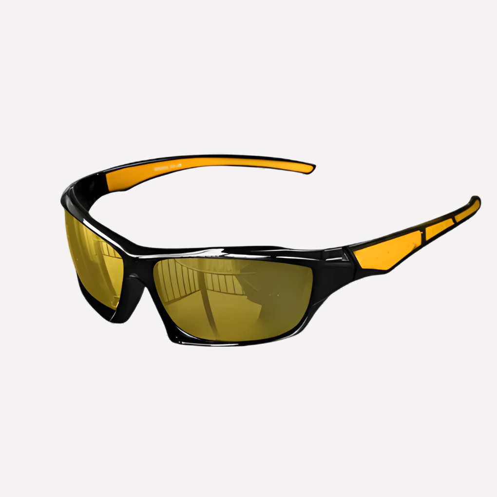 Unisex okulary sportowe polaryzowane UV400 w widoku z boku na oprawki